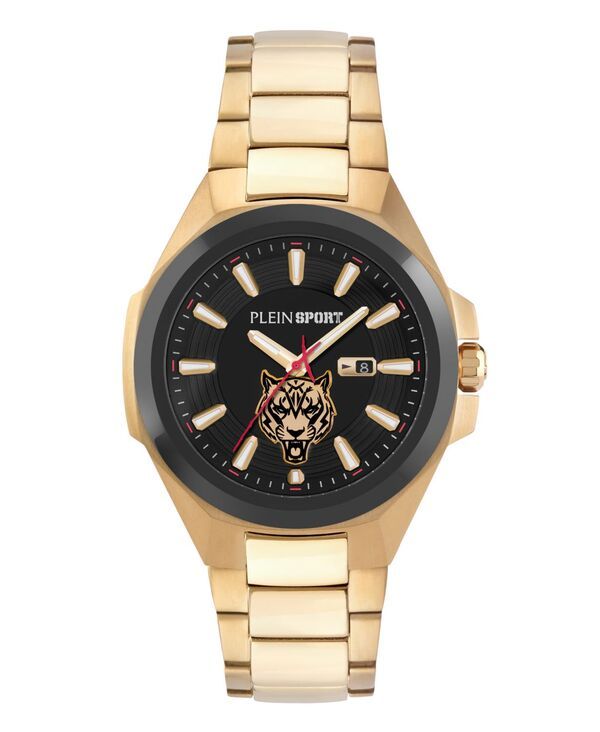 プレイン スポーツ メンズ アクセサリー 腕時計 Plein Sport Mens Tigermaster 3 Handate Quartz IP Yellow Gold Bracelet Watch