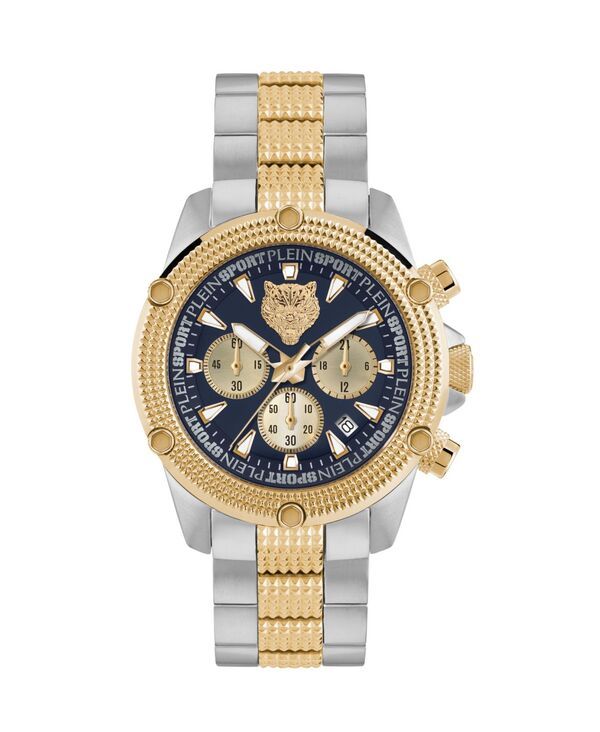 プレイン スポーツ メンズ アクセサリー 腕時計 Plein Sport Mens Hurricane Chronograph Date Quartz Two Tone Bracelet Watch