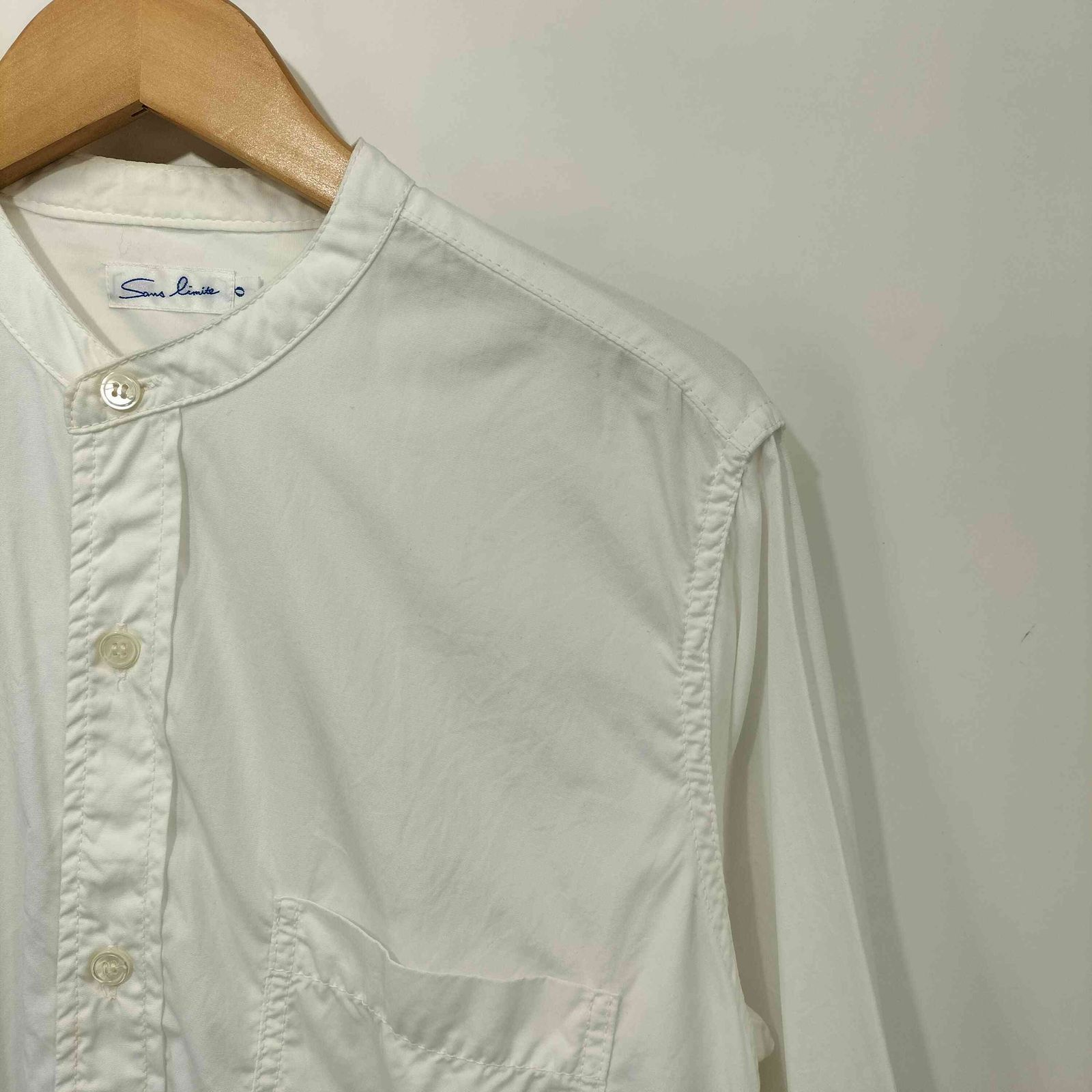 サンリミット Sans limite 2本針スタンドカラー WASHED メンズ 0