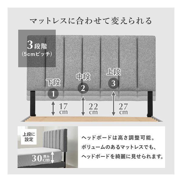 萩原 ハギハラ セミダブルファブリックベッド ベッドフレーム単品