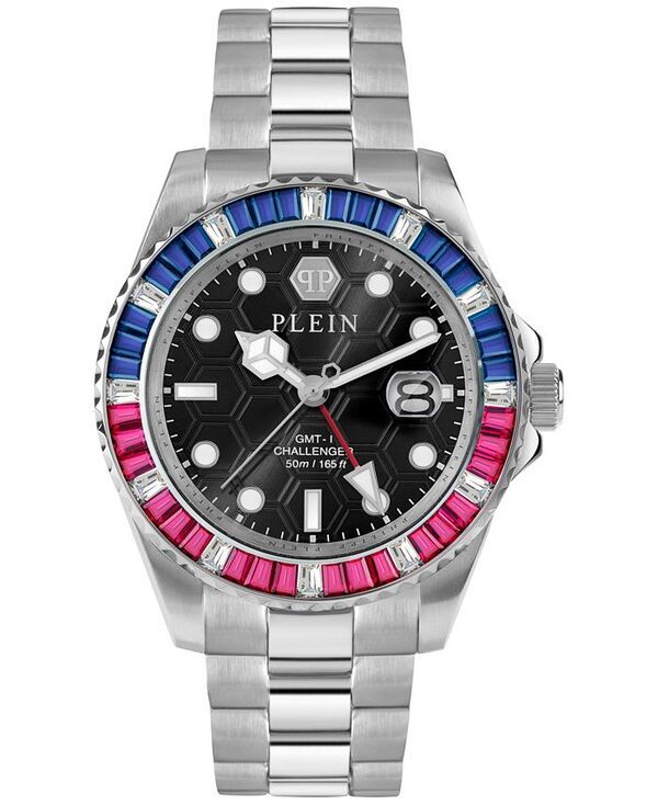 フィリッププレイン レディース アクセサリー 腕時計 Tシャツ Philipp Plein Mens GMT Stainless Steel Bracelet Watch 44mm Stainless