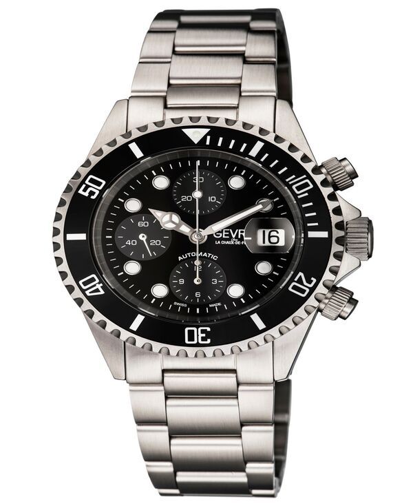 ジェビル メンズ アクセサリー 腕時計 Tシャツ Gevril Mens Wall Street Swiss Automatic SilverTone Stainlessteel Bracelet W