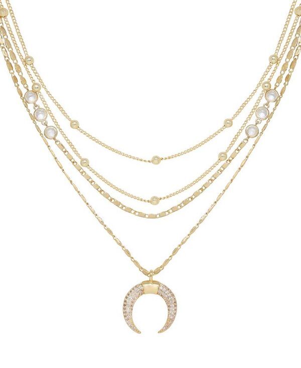 エティカ レディース アクセサリー ネックレス・チョーカー・ペンダントトップ レース ETTIKA Layered Chain Crescent Horn Womens Necklace Gold ゴ
