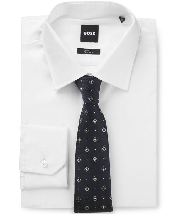 ヒューゴボス メンズ アクセサリー ネクタイ シルク Hugo Boss MensilkBlendiagonal Stripe Tie Dark Blue ブルー