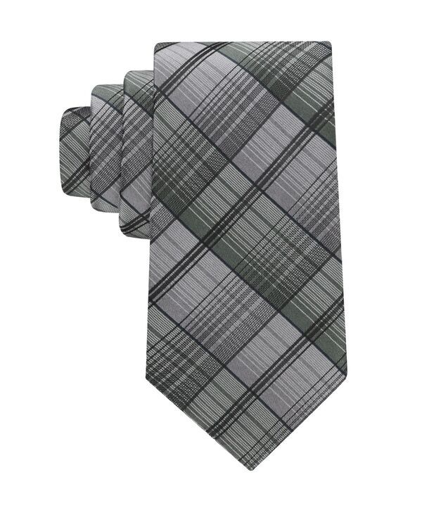 カルバンクライン メンズ アクセサリー ネクタイ Calvin Klein Mens Leah Plaid Tie Gray グレー