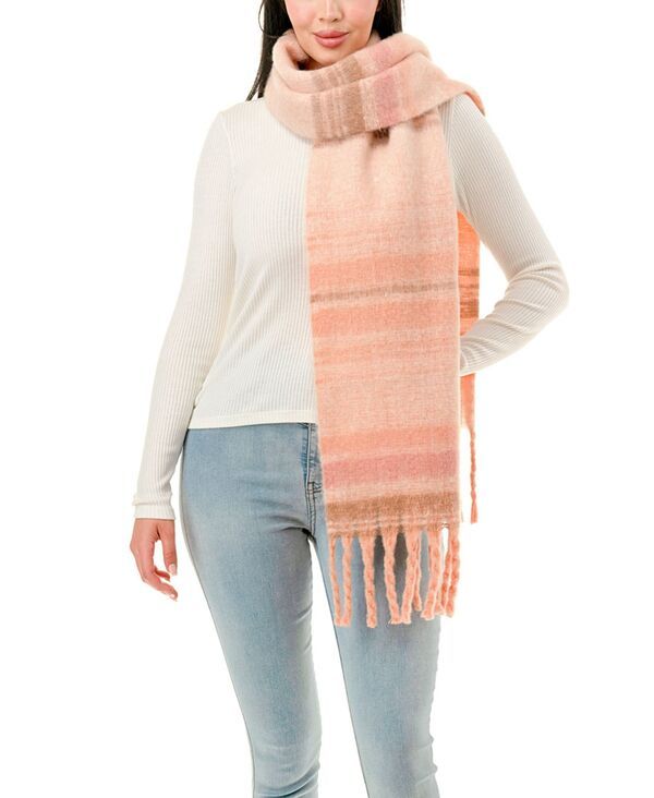 マーカスアドレール レディース アクセサリー マフラー・ストール・スカーフ Marcus Adler Stripe Scarf Peach ピーチ