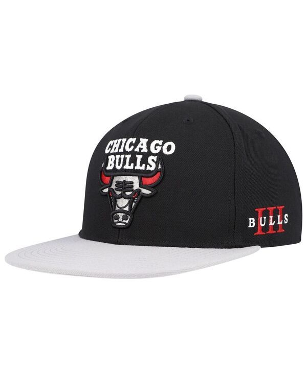 ミッチェルネス メンズ アクセサリー 帽子 Mitchell Ness Mens Black Gray Chicago Bulls Core Snapback Hat Black Gray ブラック