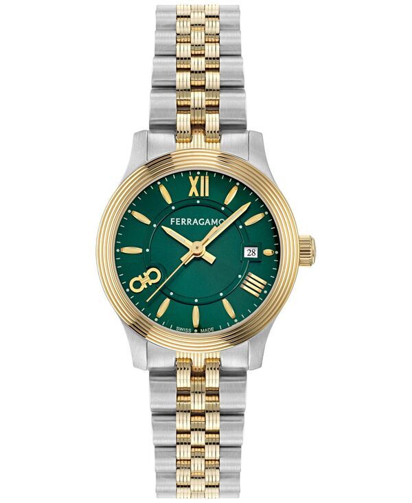 フェラガモ レディース アクセサリー 腕時計 Tシャツ Ferragamo Womenswiss Duo TwoTone Stainlessteel Bracelet Watch 28mm Two T