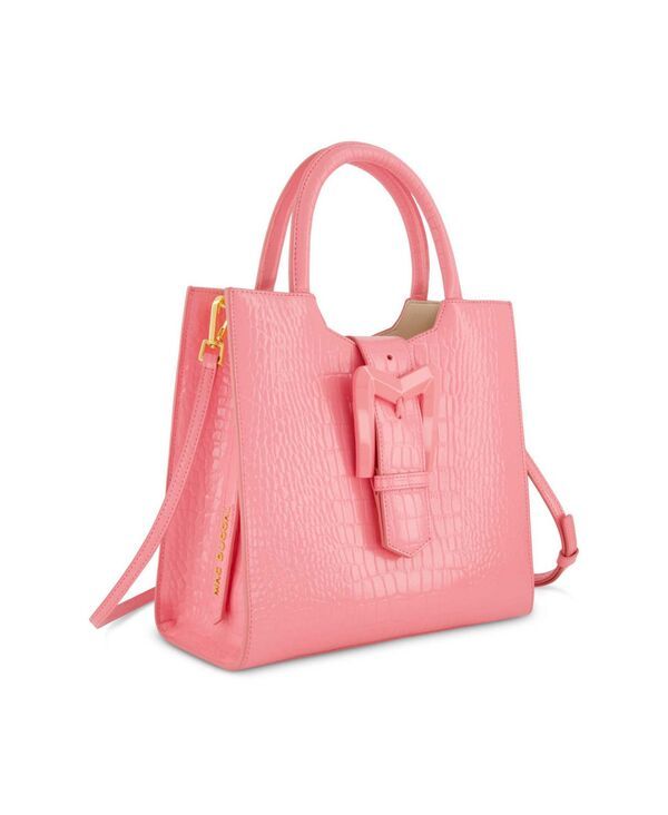 マックダガル レディース バッグ トートバッグ レザー Mac Duggal Crocodile Leather Buckle Detail Medium Tote Bag Hibiscus