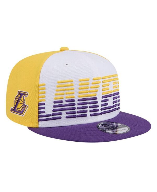 ニューエラ メンズ アクセサリー 帽子 New Era Mens WhitePurple Los Angeles Lakers Throwback Gradient Tech Font 9fifty