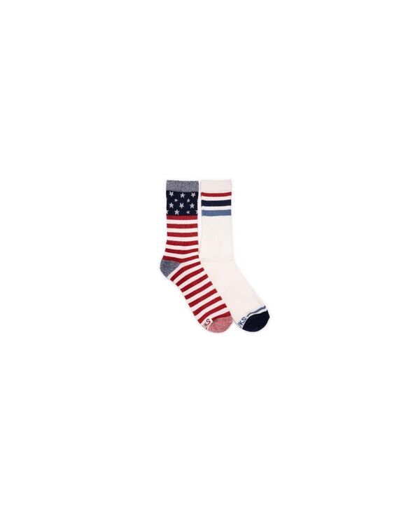 ムクルクス メンズ アンダーウェア 靴下 MUK LUKS Mens 2 Pack Crew Socks Retro americana