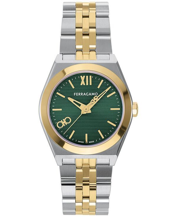フェラガモ レディース アクセサリー 腕時計 Tシャツ Ferragamo Salvatore Womenswiss TwoTone Stainlessteel Bracelet Watch 28mm