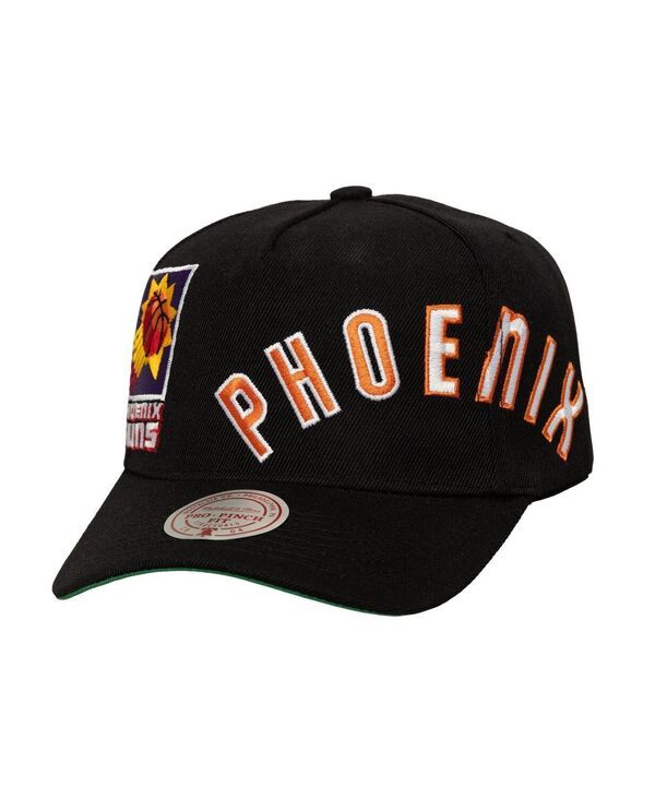 ミッチェルネス メンズ アクセサリー 帽子 ロゴ Mitchell Ness Mens Black Phoenix Suns Busted Logo Wordmark WrapAround Pro P