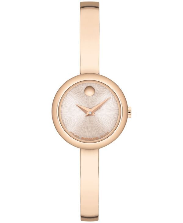 モバド レディース アクセサリー 腕時計 Movado Womens Museum Bangle Round Swiss Quartz Mid Rose Watch 2150mm Rosegold ゴ