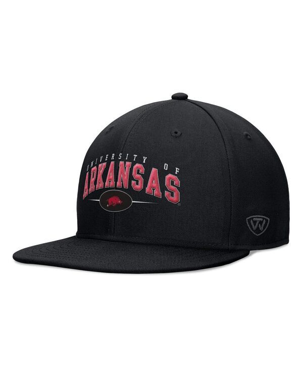 トップオブザワールド メンズ アクセサリー 帽子 Top of the World Mens Black Arkansas Razorbacks Bullpen Snapback Hat Black