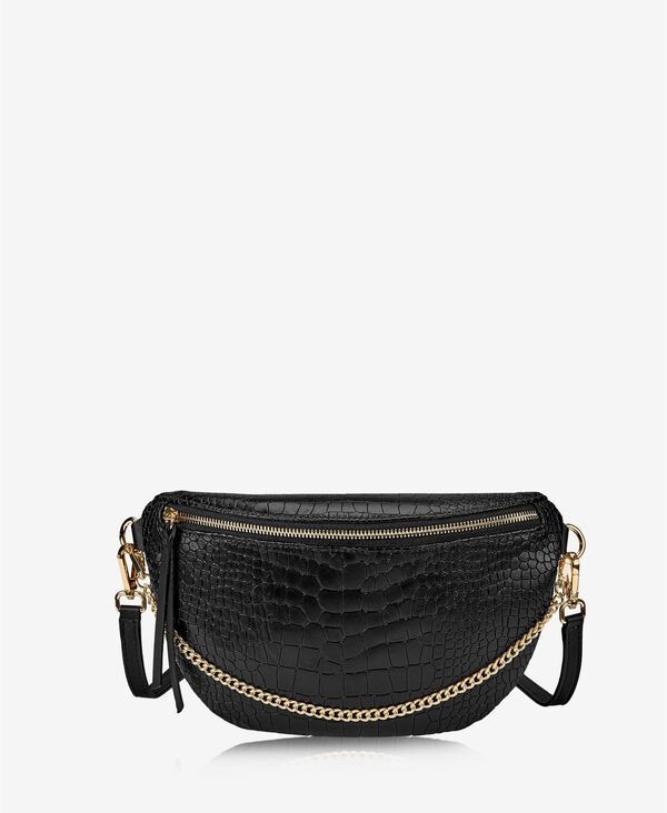 ギギニューヨーク レディース バッグ ボディバッグ・ウエストポーチ ミニ GiGi New York Beck Mini Crossbody Sling Bag Black Embossed Croc