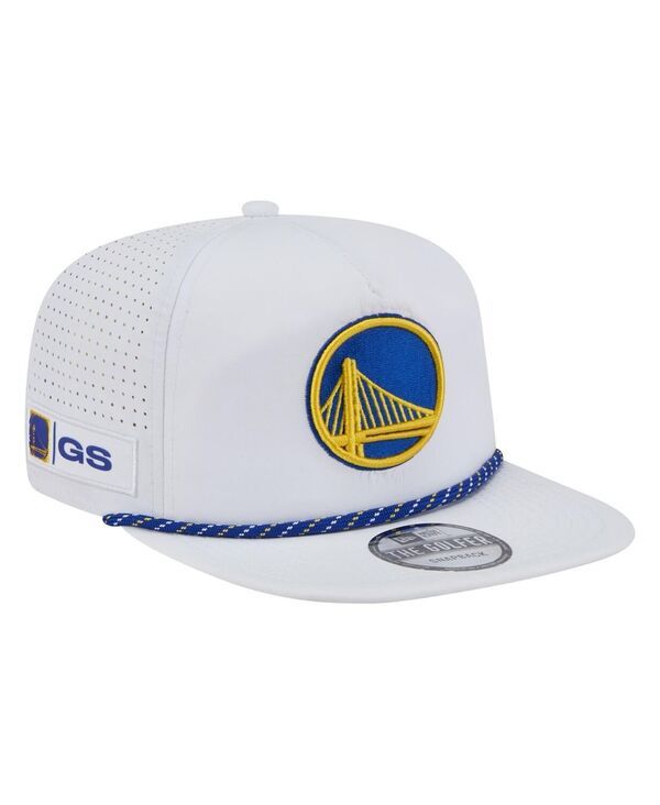 ニューエラ メンズ アクセサリー 帽子 New Era Mens White Golden State Warriors Performance Rope Golfer Adjustable Hat