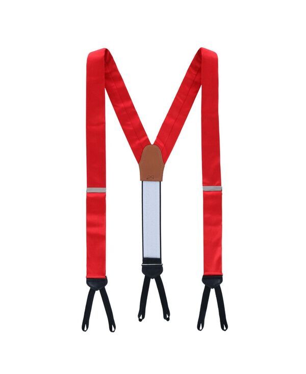 トラファルガー メンズ アクセサリー ベルト シルク TRAFALGAR Mens Sutton Solid Color Silk Formal End Suspenders Red レッド