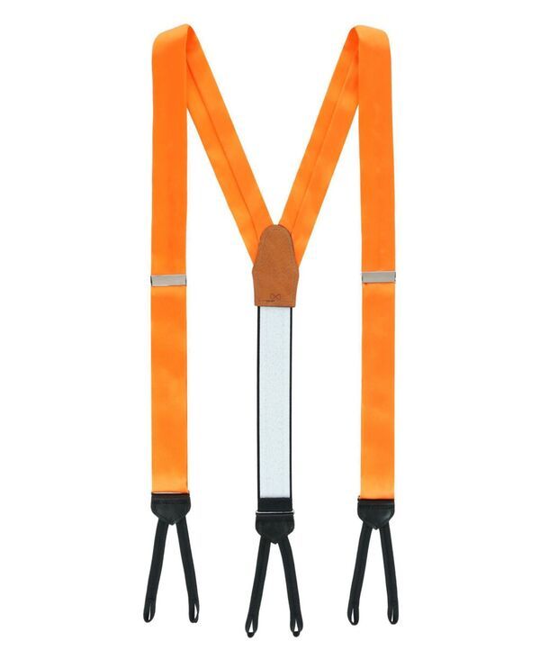 トラファルガー メンズ アクセサリー ベルト シルク TRAFALGAR Mens Sutton Solid Color Silk Formal End Suspenders Pumpkin