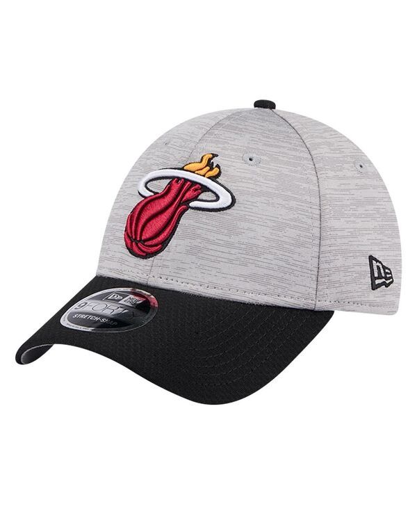 ニューエラ メンズ アクセサリー 帽子 New Era Mens Heather GrayBlack Miami Heat Active DigiTech TwoTone 9FORTY Adjusta