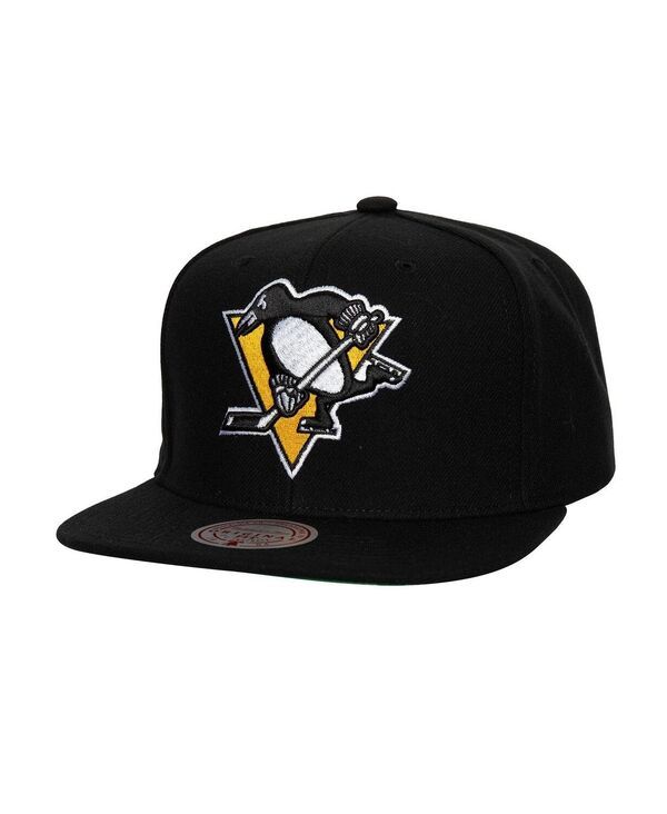 ミッチェルネス メンズ アクセサリー 帽子 Mitchell Ness Mens Black Pittsburgh Penguins Core Top Spot Snapback Hat Black