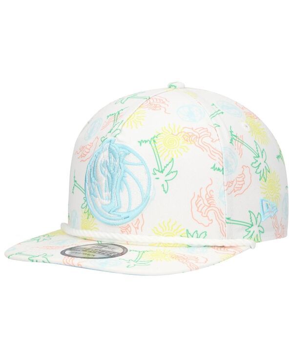 ニューエラ メンズ アクセサリー 帽子 New Era Mens White Dallas Mavericks Palm Trees and Waves Golfer Adjustable Hat W 8,506円