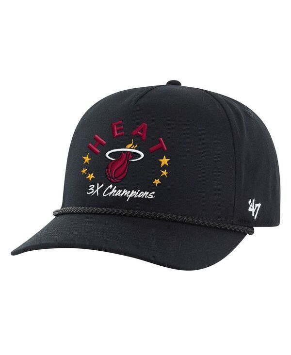 47 ブランド メンズ アクセサリー 帽子 47 Brand Mens Black Miami Heat Champs Global Star Hitch Adjustable Hat Black ブ