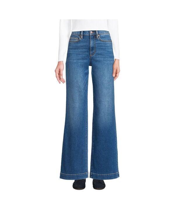 ランズエンド レディース ボトムス デニムパンツ ワイドレッグ ジーンズ Lands End Womens Recover High Rise Wide Leg Blue Jeans Indigo t 23,480円