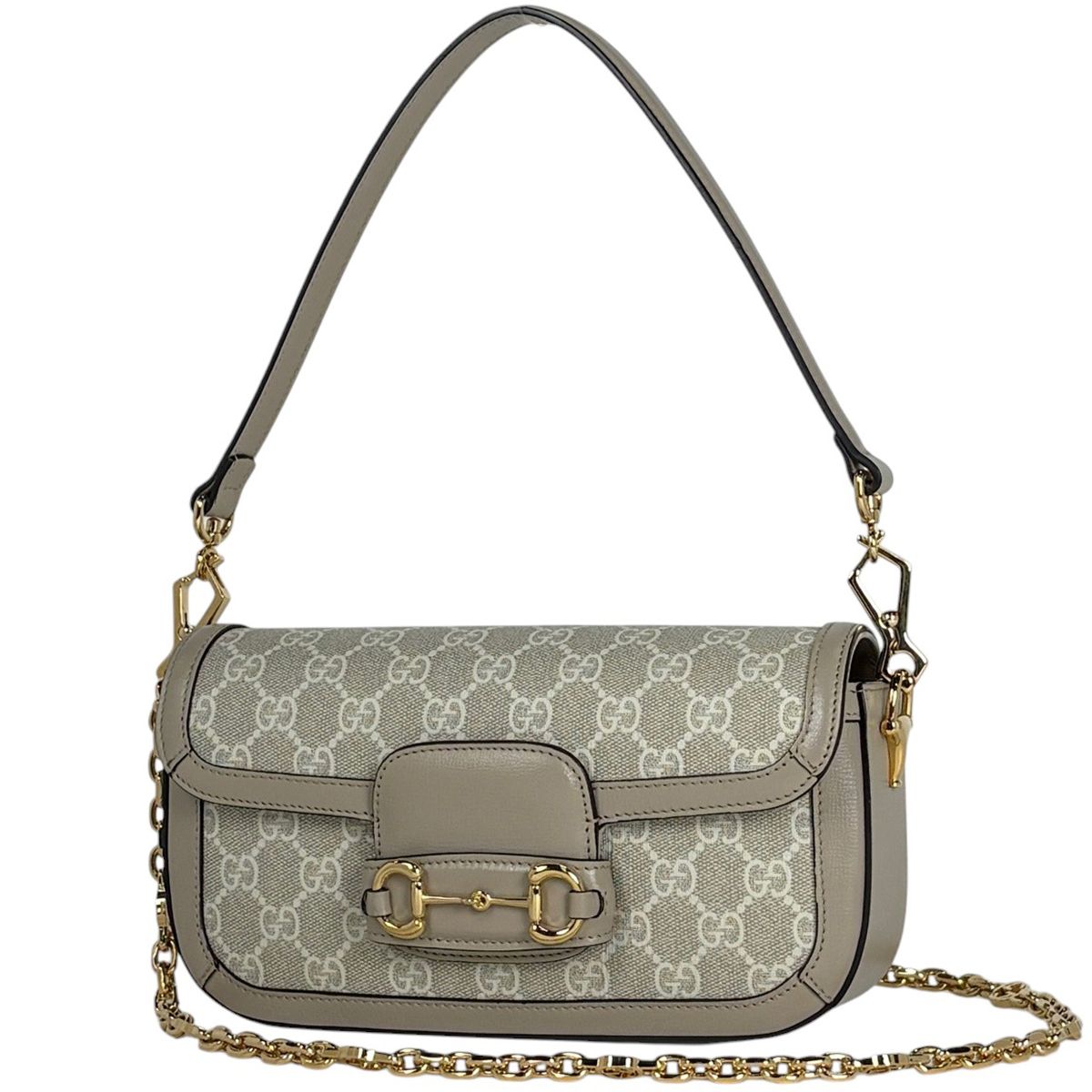 グッチ GUCCI ハンドバッグ ホースビット 1955 2WAY GGスプリーム ベージュ 735178 レディース 【中古】