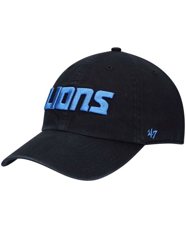 47 ブランド メンズ アクセサリー 帽子 47 Brand Mens Black Detroit Lions Clean Up Script Adjustable Hat Black ブラック
