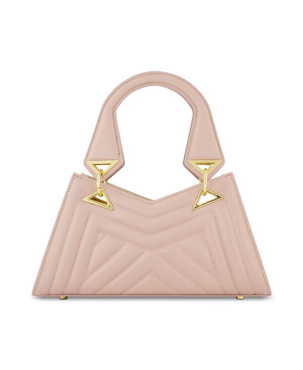 マックダガル レディース バッグ ハンドバッグ キルティング レザー Mac Duggal Angular Quilted Napa Leather Handbag Rose