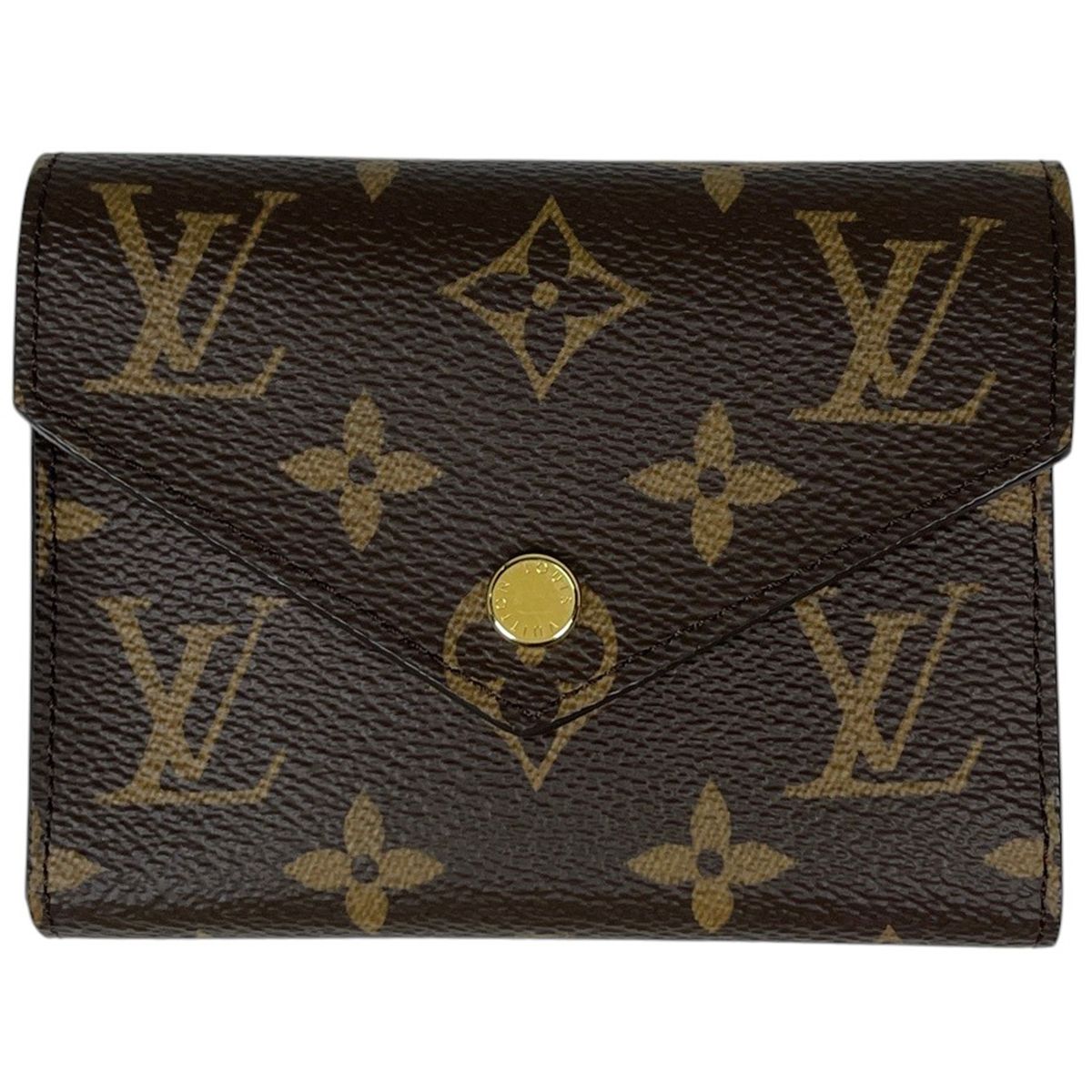 ルイ・ヴィトン Louis Vuitton ポルトフォイユ ヴィクトリーヌ 三つ折り財布 モノグラム ブラウン フューシャ M41938 レディース 【中古】