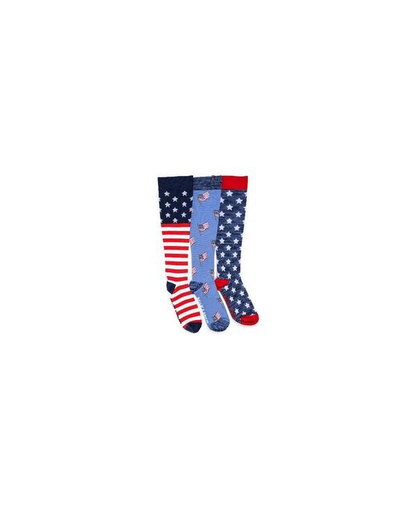 ムクルクス メンズ アンダーウェア 靴下 ナイロン MUK LUKS Mens Unisex 3 Pack Nylon Compression KneeHigh Socks RedWhiteBlue 9,610円