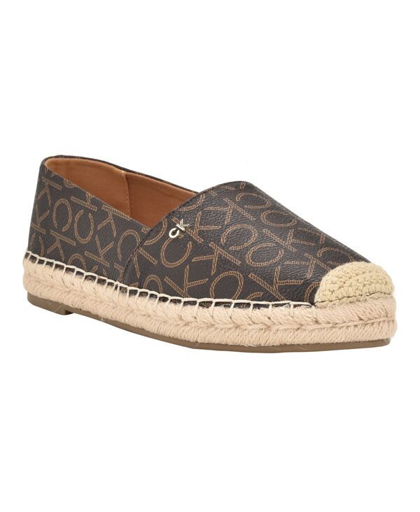 カルバンクライン レディース シューズ スリッポン・ローファー Calvin Klein Womens Popular Casual Espadrille SlipOn Flats Dark Brow