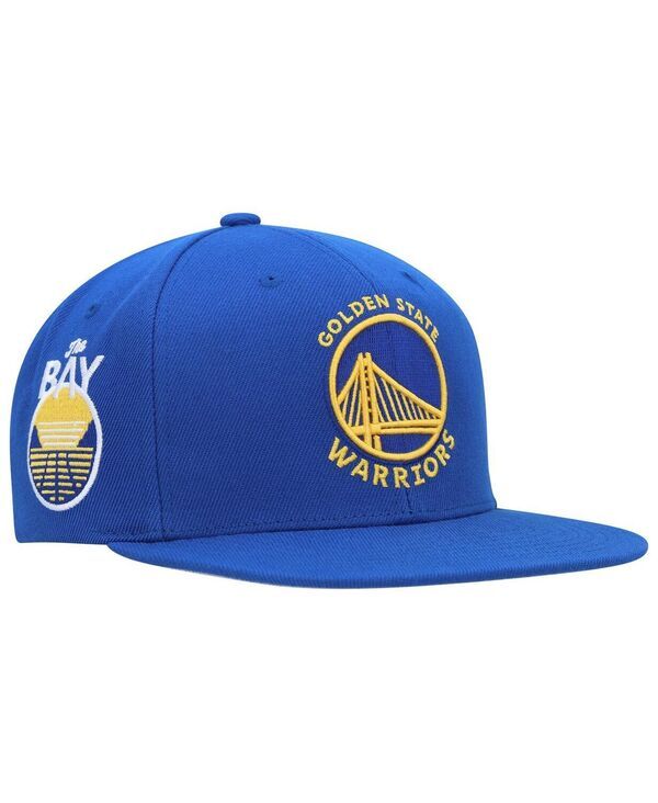 ミッチェルネス メンズ アクセサリー 帽子 Mitchell Ness Mens Royal Golden State Warriors Side Core 20 Snapback Hat Royal