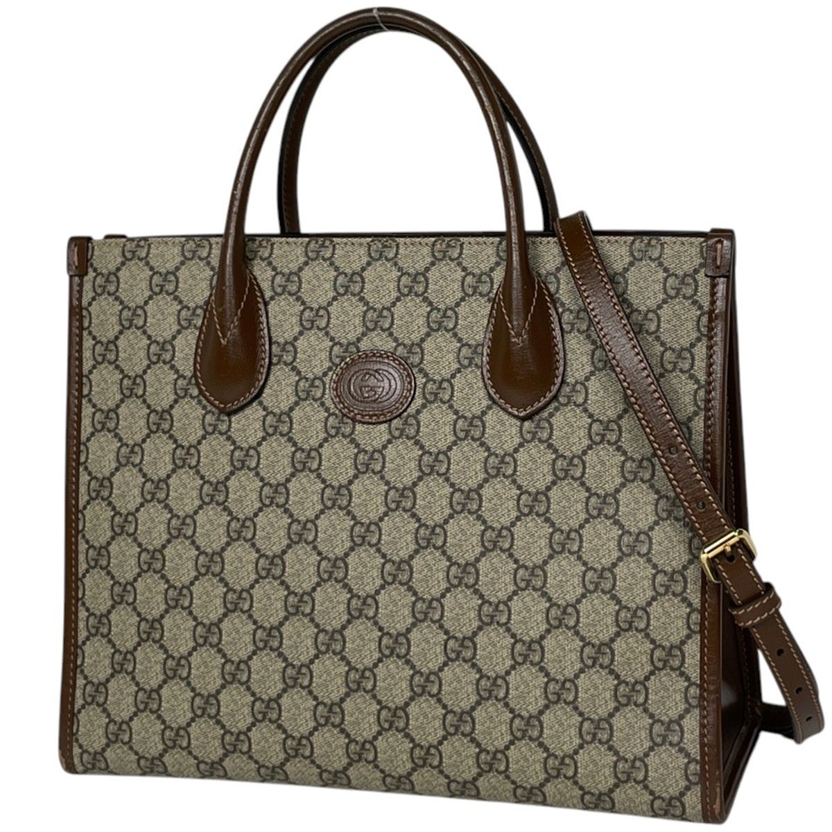 グッチ GUCCI ハンドバッグ GGスモール 2WAY GGスプリーム ブラウン 659983 レディース 【中古】