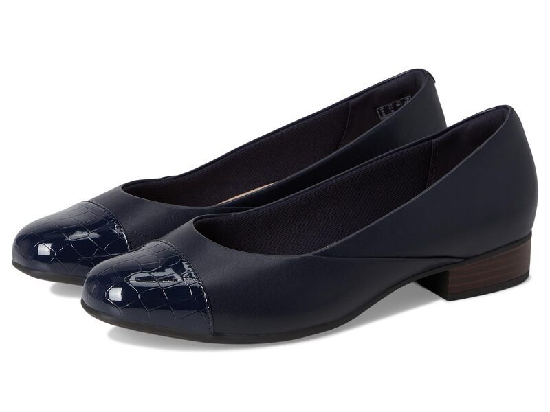 クラークス レディース シューズ ヒール Clarks Juliet Rise Navy Leather ネイビー