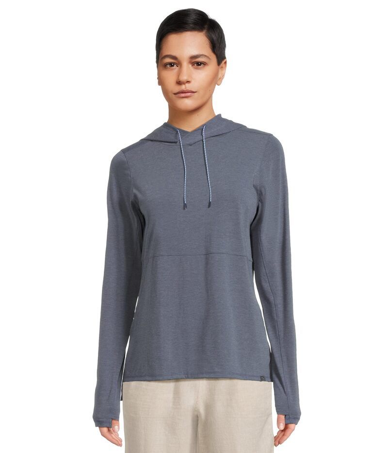エルエルビーン レディース トップス シャツ 長袖 LLBean Everyday SunSmartR LongSleeve Hooded Pullover Nautical Navy ネイビー