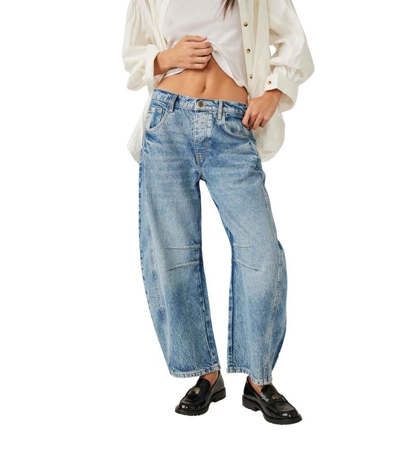 フリーピープル レディース ボトムス デニムパンツ ジーンズ Free People We The Free Good Luck MidRise Barrel Jeans Ultra Light Be