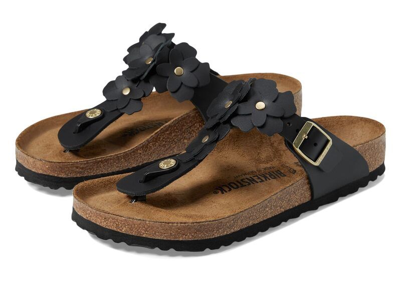 ビルケンシュトック レディース シューズ サンダル Birkenstock Gizeh Flowers Black ブラック