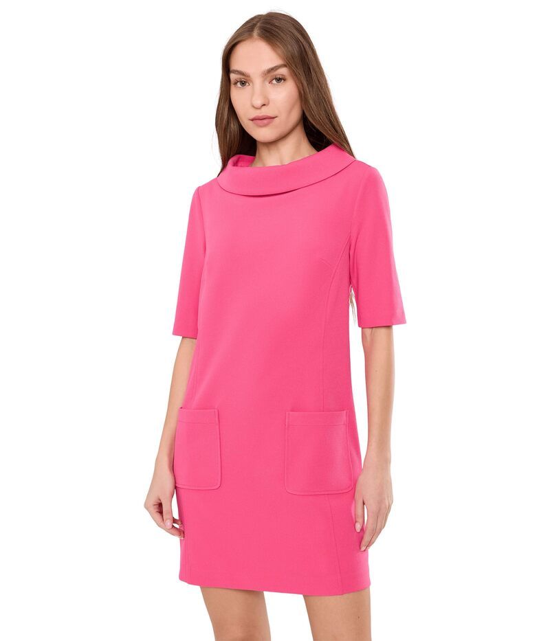 トリーナターク レディース トップス ワンピース ドレープ Trina Turk Drape Neck Straight Fit Dress Rio Rose
