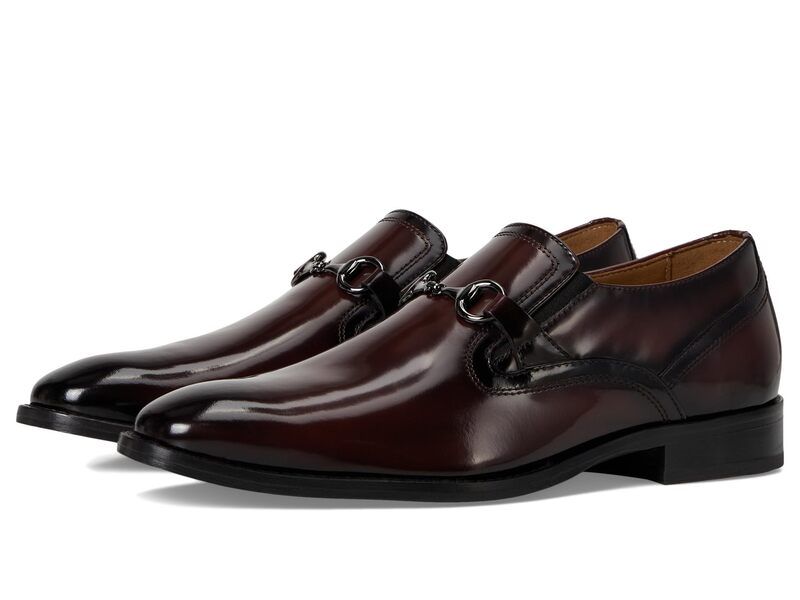 ジョンストンアンドマーフィー メンズ シューズ スリッポン・ローファー Johnston Murphy Richland Plain Toe Bit Loafers Burgundy Brush バー