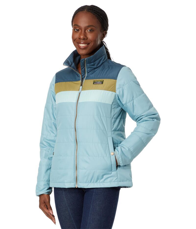 エルエルビーン レディース アウター コート ジャケット LLBean Mountain Classic Puffer Jacket ColorBlock Storm BlueStee ブルー