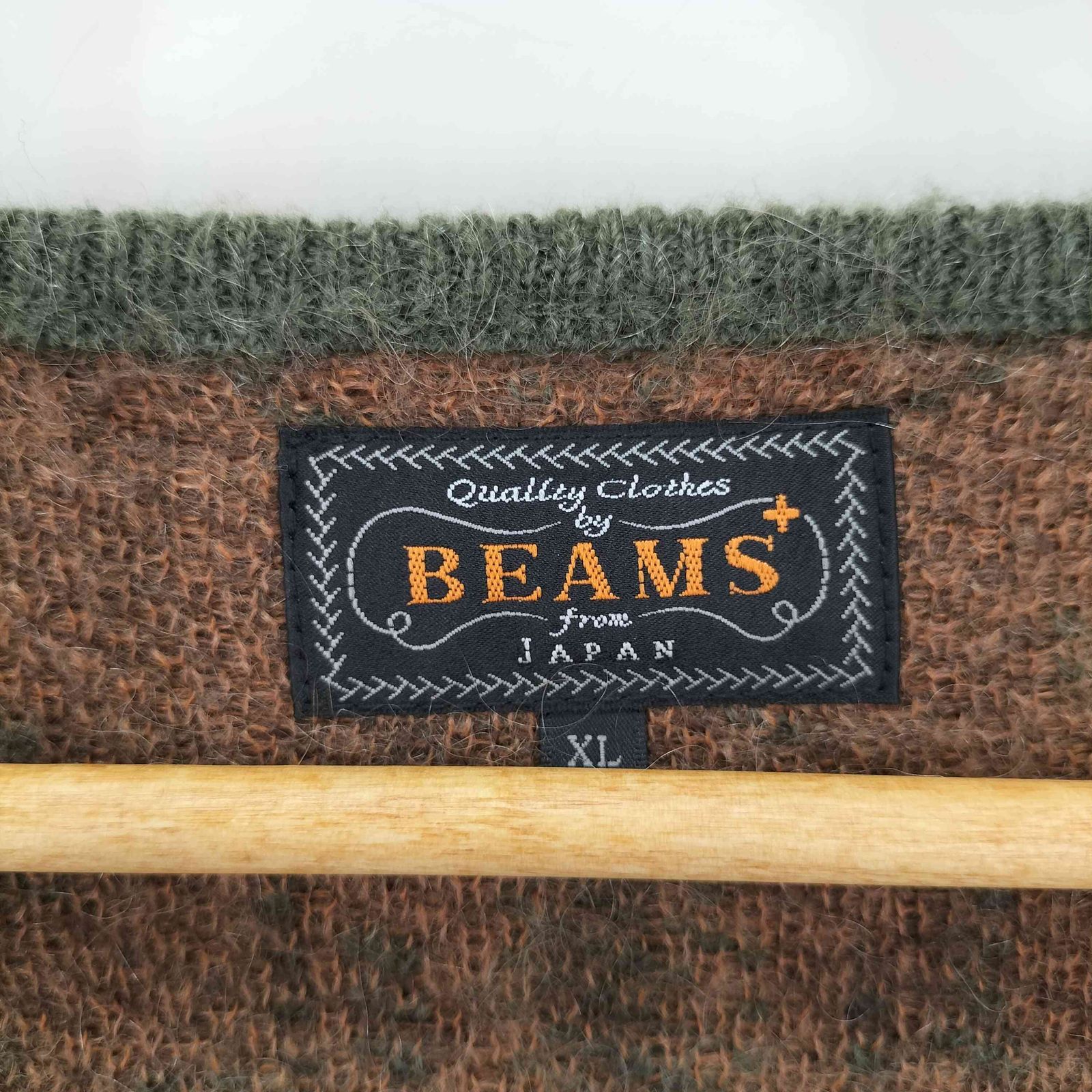 ビームスプラス BEAMS＋ ボタニカル ジャカード カーディガン モヘア混