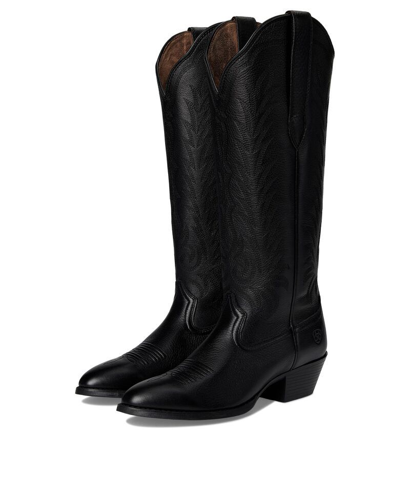 アリアト レディース シューズ ブーツ・レインブーツ トール Ariat Heritage R Toe Tall Stretchfit Western Boots Black Deertan ブラック
