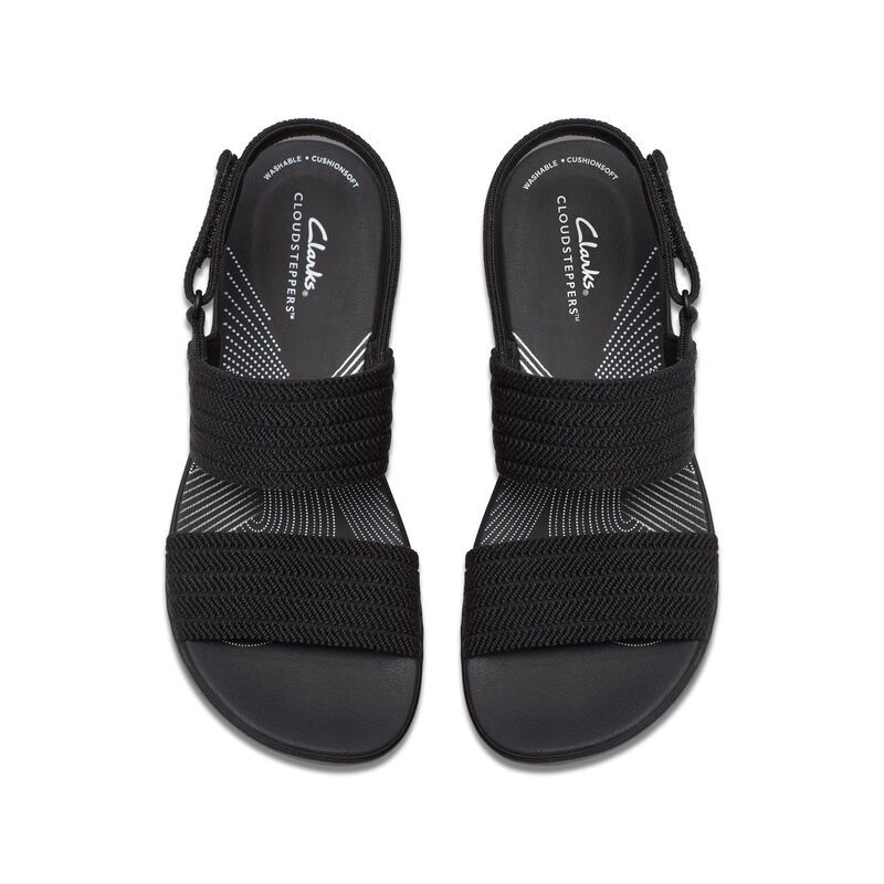 クラークス レディース シューズ サンダル Clarks Arla Stroll Black Textile ブラック