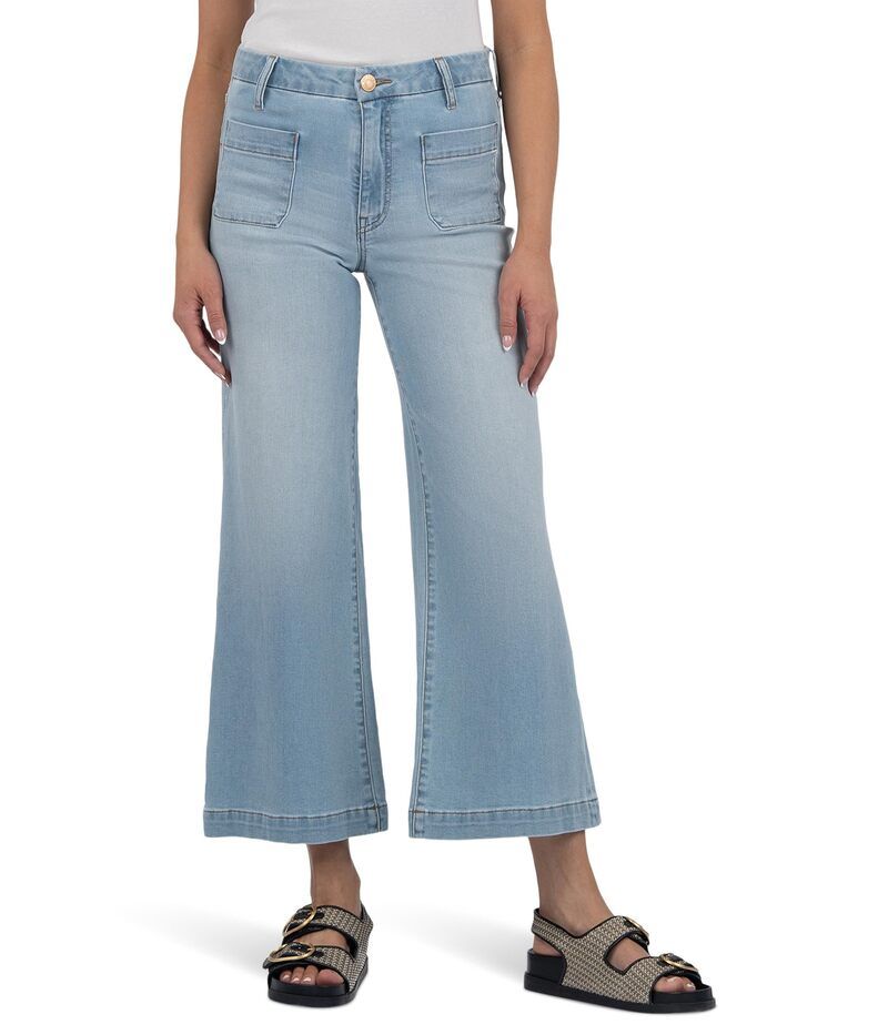 カットフロムザクロス レディース ボトムス デニムパンツ ワイドレッグ KUT from the Kloth Meg HighRise Wide Leg with Patch Pockets Regu