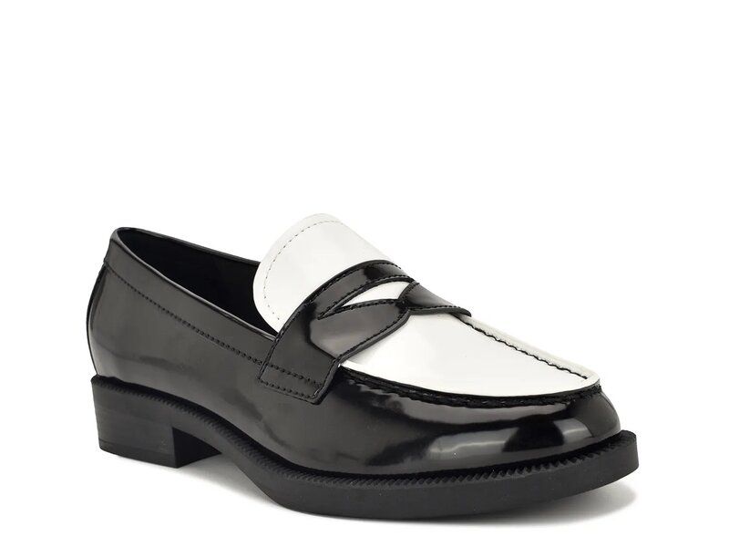 ナインウェスト レディース シューズ スリッポン・ローファー Nine West Berg Loafer BlackWhite Patent Synthetic ホワイト 20,016円