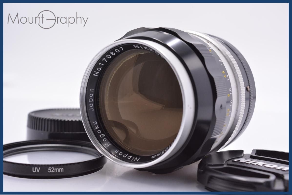 [Operation Guarantee] Nikon Nikon NIKKOR-P Auto 105mm F2.5 Non-AI Front and Rear Caps & Lens Filters Included Free #am8851