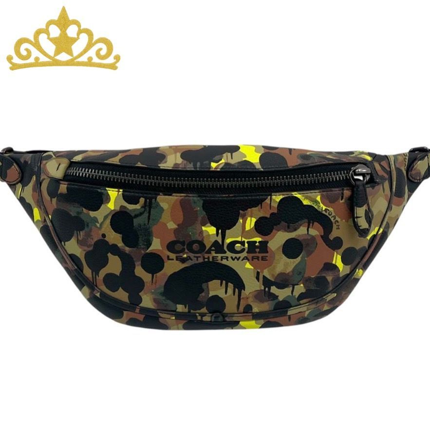 COACH リーグベルト ウィズカモプリント ボディバッグ コーチ ウエストポーチ
